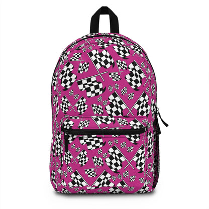 Checkered Flags - Pink - Backpack