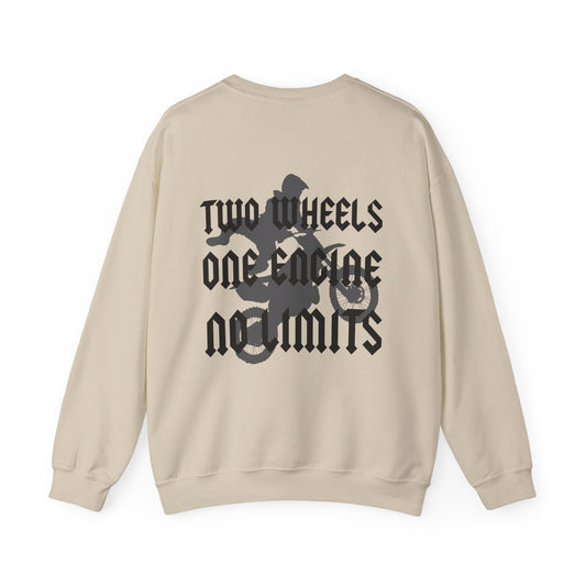 Two Wheels No Limits- Adult Crewneck Sweatshirt