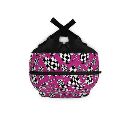 Checkered Flags - Pink - Backpack