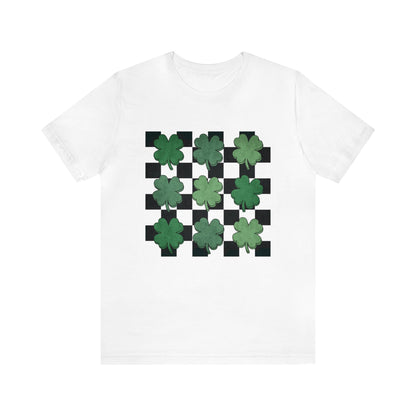 Checkered Shamrock- Adult T-Shirt