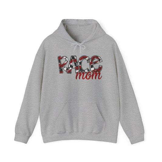 Checked with Red Race Mom- Adult Hooded Sweatshirt