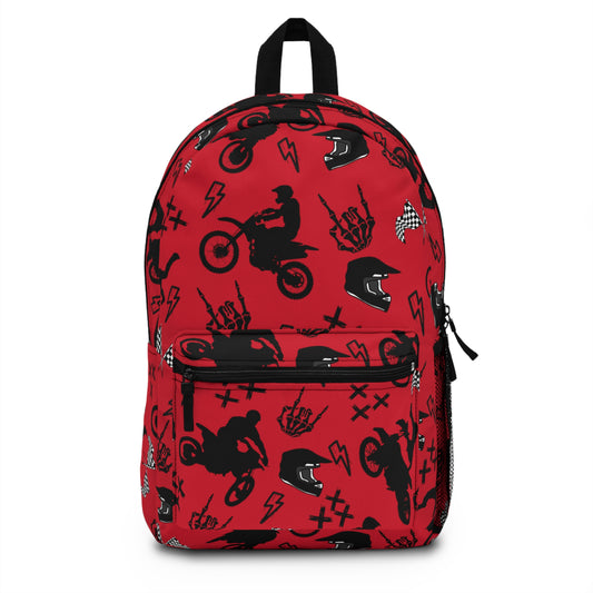 Moto Cross Backpack - Dark Red