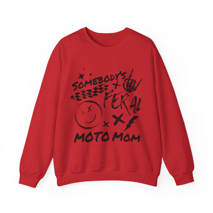 Somebody's Feral Moto Mom Sweatshirt