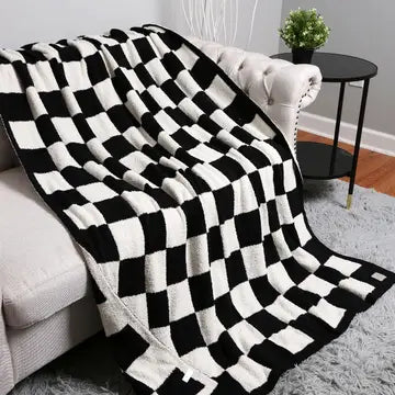 Checkerboard Patterned Throw Blanket