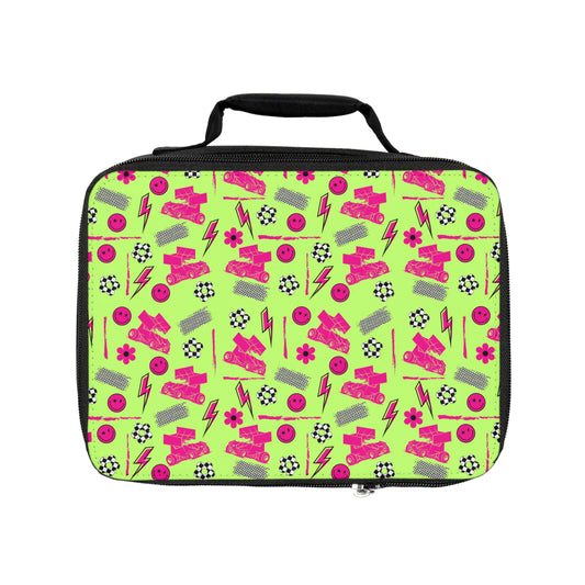 Winged Sprint Car - Green & Pink - Lunch Bag