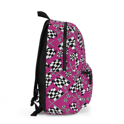 Checkered Flags - Pink - Backpack